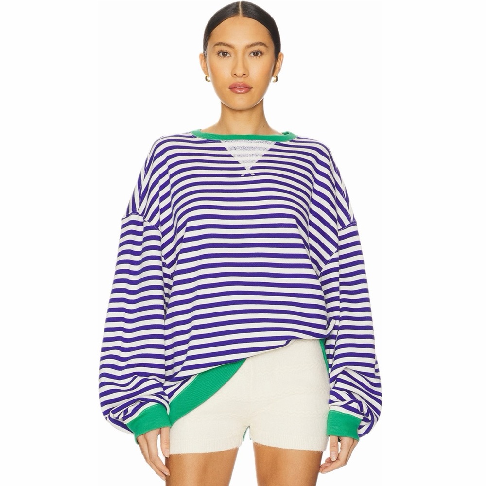Free People |  NWOT Classic Striped Crew - Picture 2 of 10